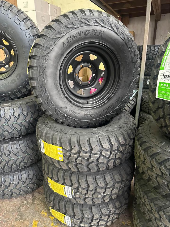 285/75R16 Mud Tyres & 16x8 Steel Rims Combo Deal- Price Includes shipping to Mainfreight depot