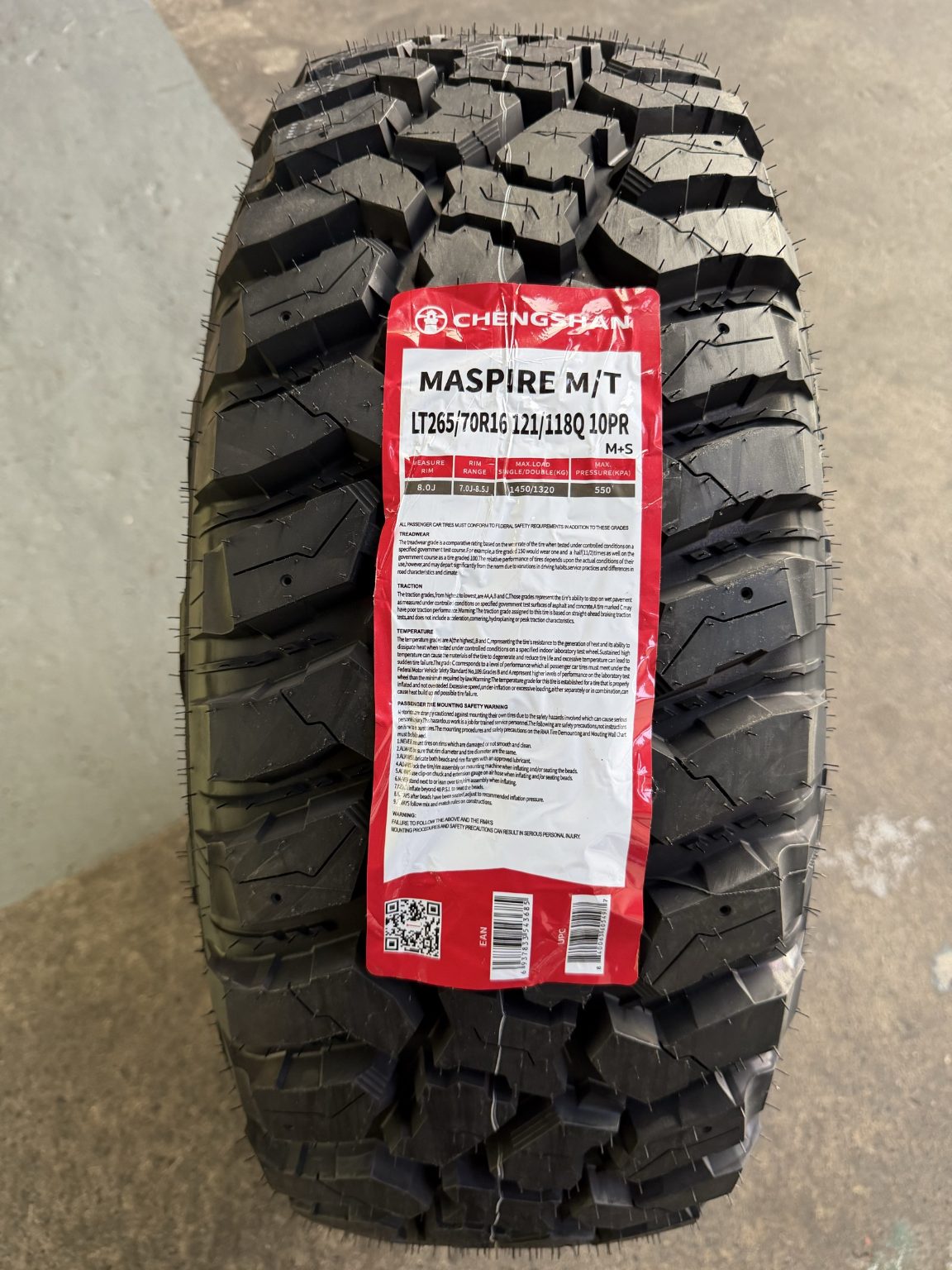265/70R16 CSR MASPIRE M/T TYRE
