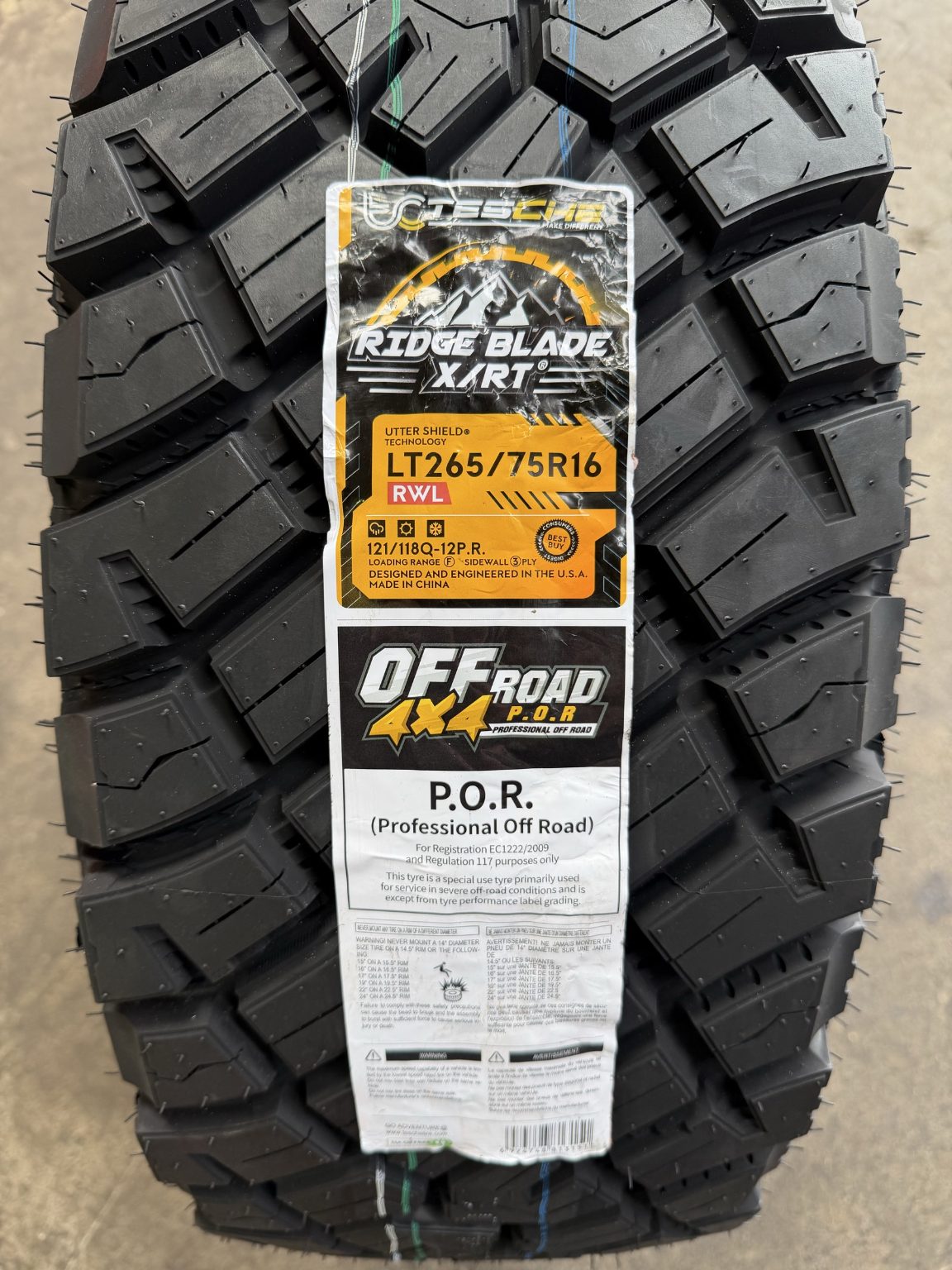 265/75R16 Tesche Ridgeblade X/RT Tyre (Winner of 2025 German Red Dot Award)