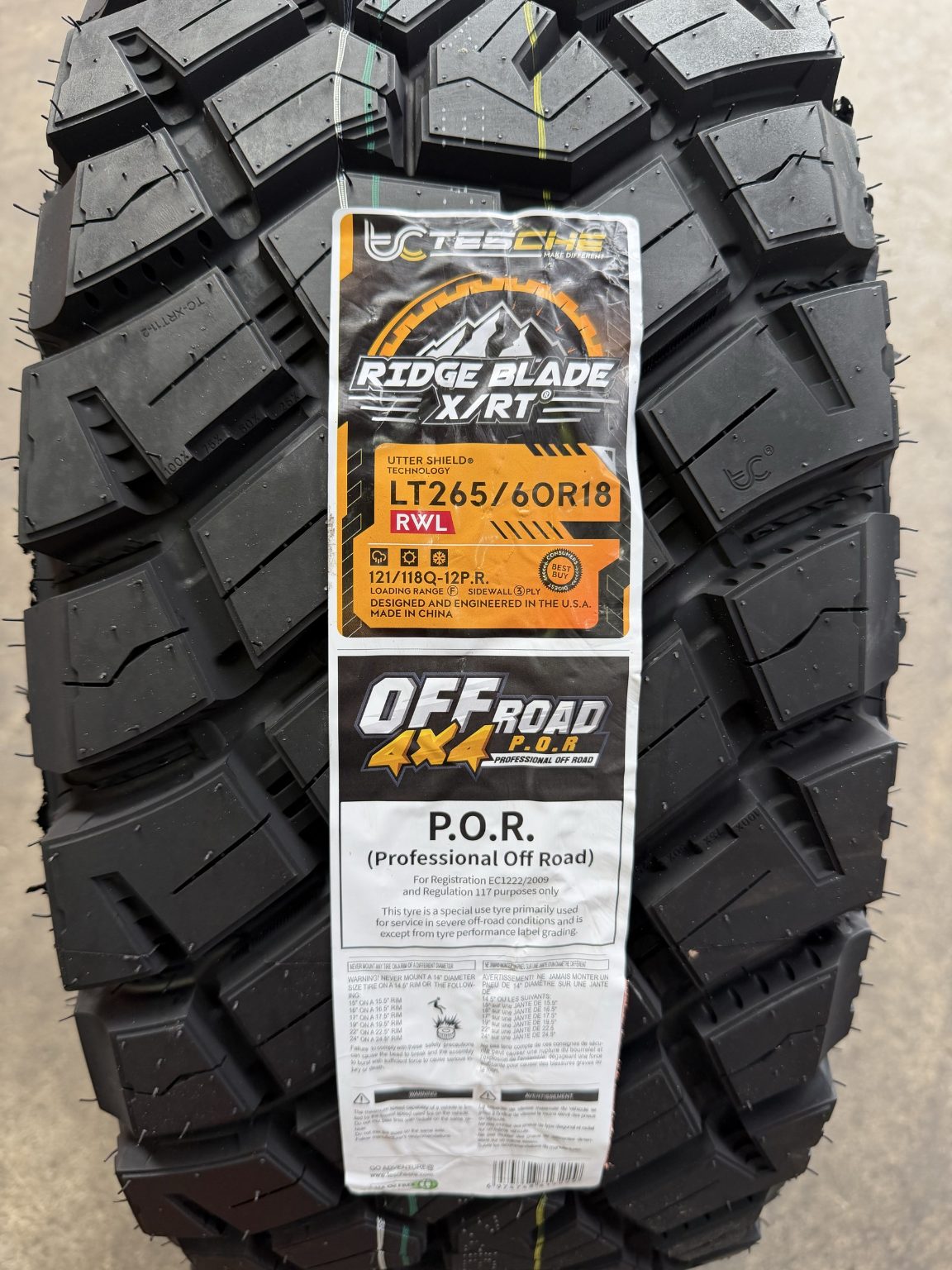 265/60R18 Tesche Ridgeblade X/RT Tyre (Winner of 2025 German Red Dot Award)