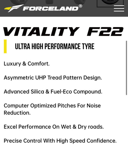 225/40ZR18 Forceland Vitality F22 Tyre