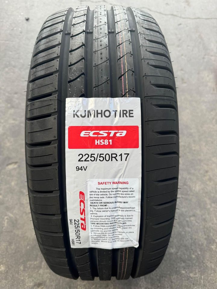 225/50R17 Kumho Ecsta HS81 94V Tyre – Quiet, Fuel-Efficient All-Season Premium Touring Tyre | Lowest Price NZ