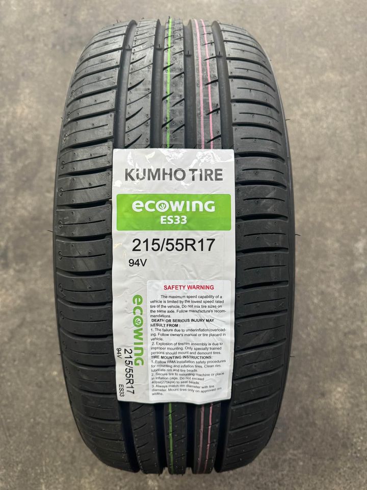 215/55R17 Kumho ES33 Ecowing 94V Tyre – Quiet, Fuel-Efficient All-Season Passenger Tyre