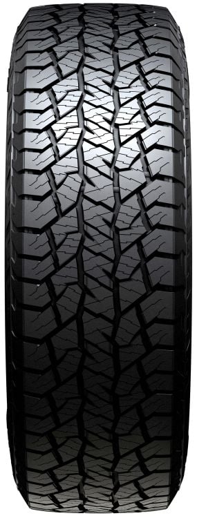 Tire with tread pattern on a white background