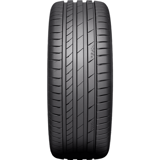 Car tire with tread pattern on a transparent background